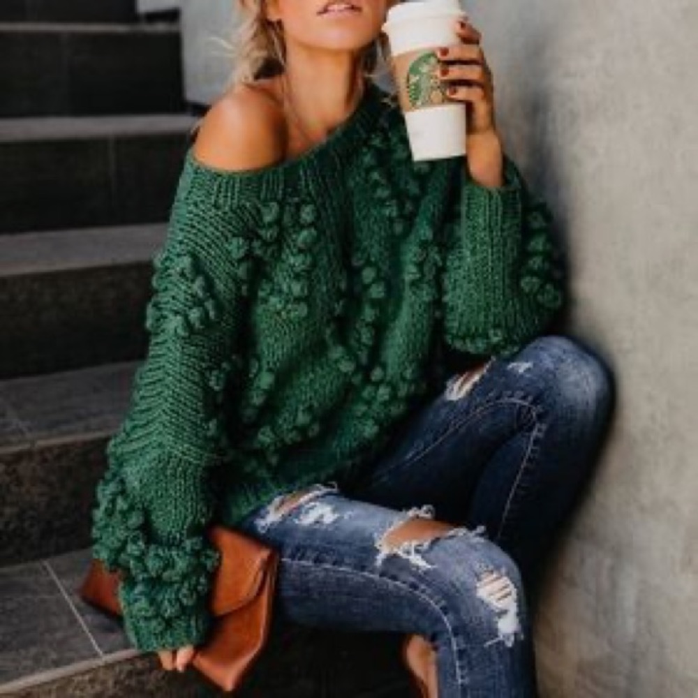Vici Collection Green Follow Your Heart Sweater